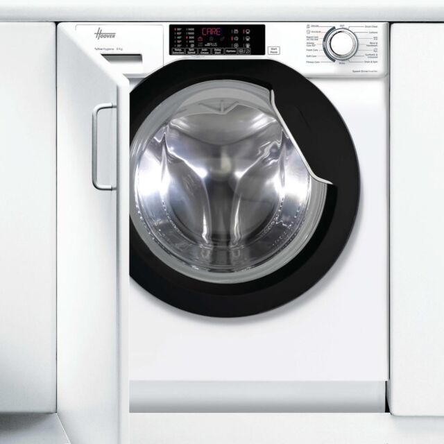 Hoover HBWS 484DMBW5-80 Integrated 8kg Washing Machine - 1400 rpm - A Energy Rating - White with Black Door