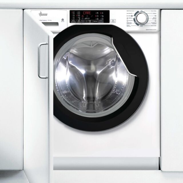 Hoover HBDS 4854DMB5-80 Integrated 8+5kg Washer Dryer - 1400 rpm - A/D Energy Rating - White with Black Door