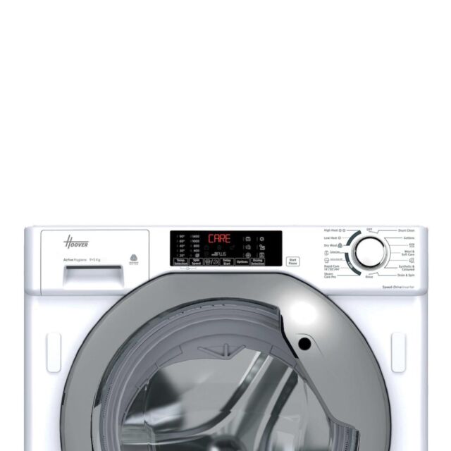Hoover HBDS 4954DMS5-80 Integrated 9+5kg Washer Dryer - 1400 rpm - A/D Energy Rating - White with Silver Door