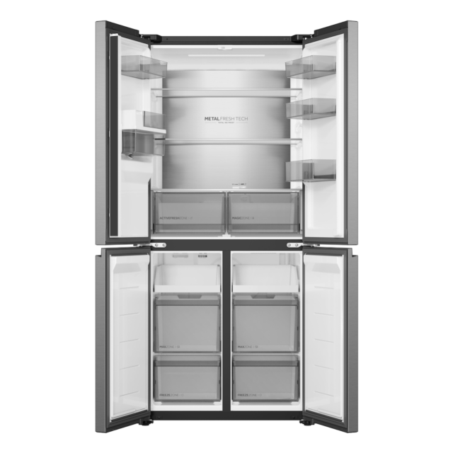 Haier HCR58S18CWMM Rise Cube 523L Side-by-Side American Fridge Freezer - Silver - C Rated