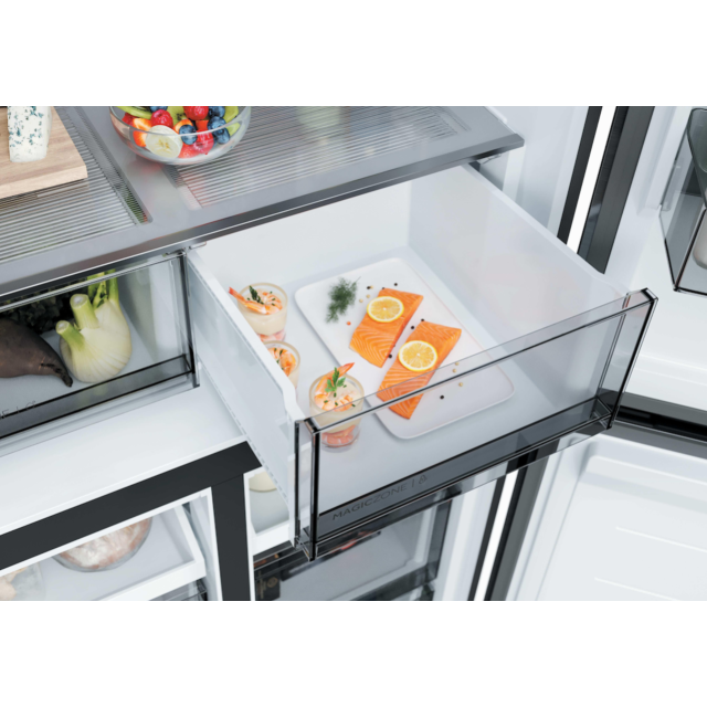 Haier HCR58S18CWMM Rise Cube 523L Side-by-Side American Fridge Freezer - Silver - C Rated