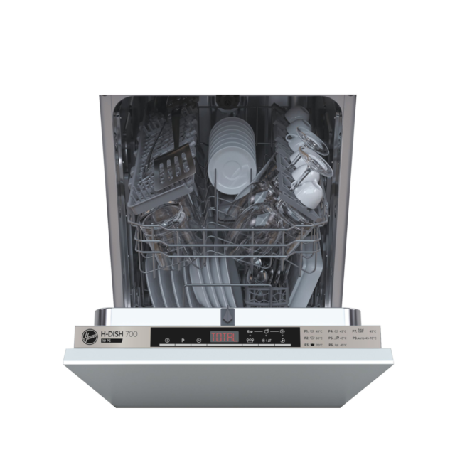Hoover HDIH 2T1047-80 Built In 45cm 10 Place Dishwasher with E Energy Rating - Black