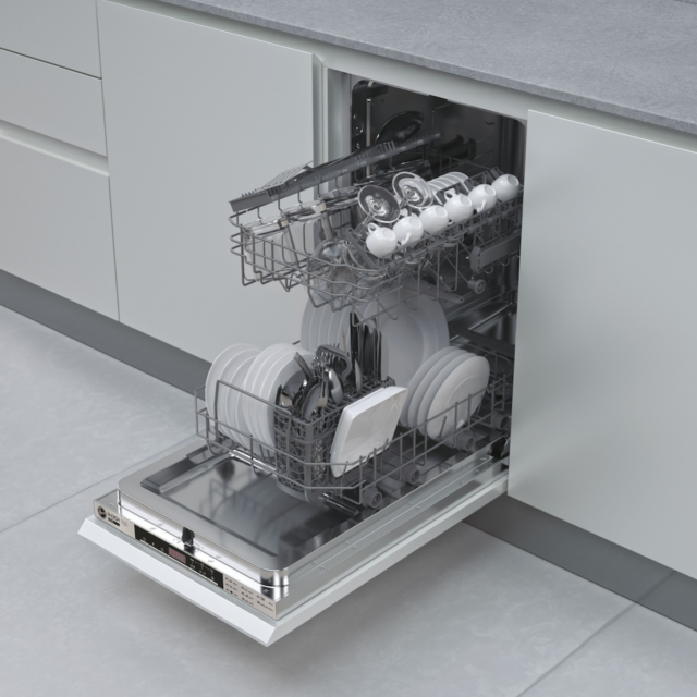 Hoover HDIH 2T1047-80 Built In 45cm 10 Place Dishwasher with E Energy Rating - Black