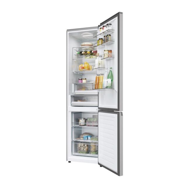 Haier HDPW5620DNPK 60cm Freestanding Fridge Freezer - Silver