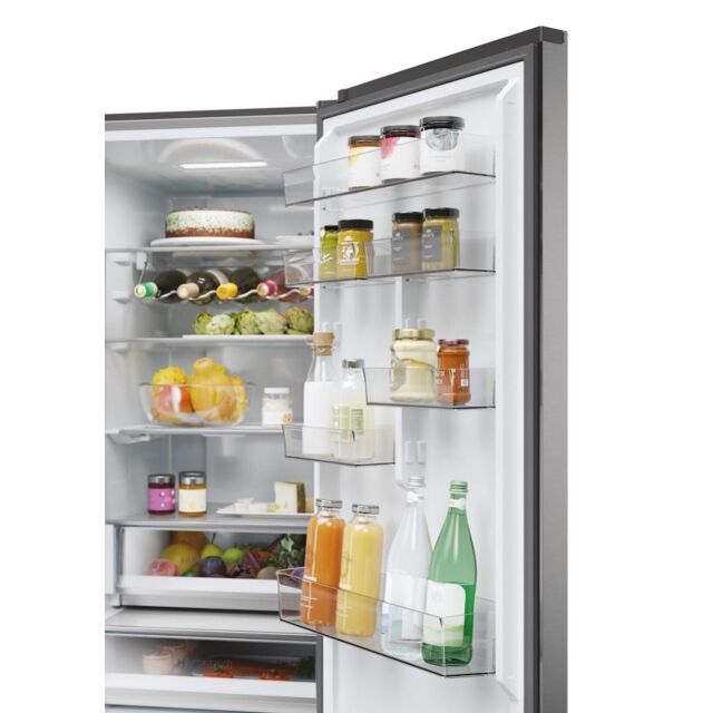 Haier HDPW5620DNPK 60cm Freestanding Fridge Freezer - Silver