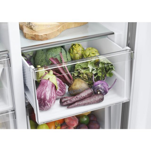 Haier HSR5918DNMP 90cm American Style Side-by-Side Fridge Freezer - Platinum Inox