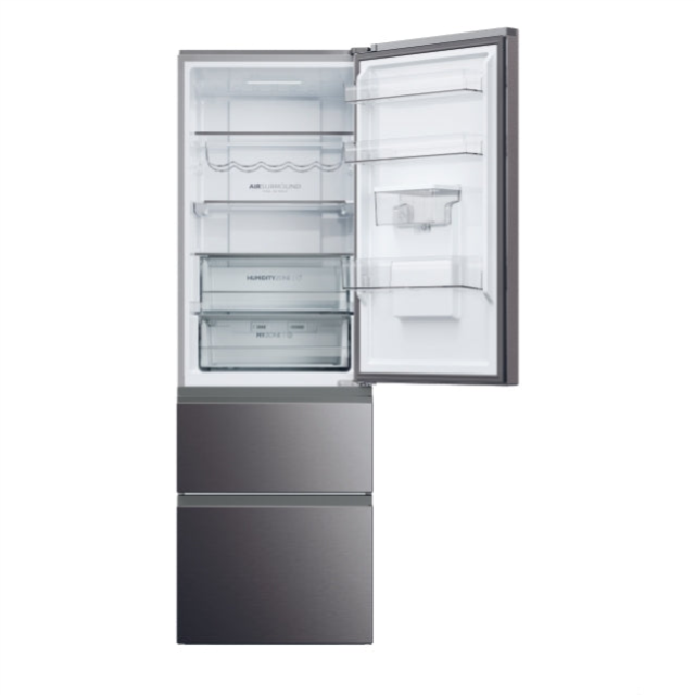 Haier HTW5618EWMP 3D 60 Series 5 Freestanding Fridge Freezer - Dark Inox - E Rated