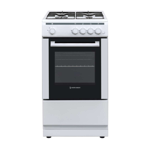 White Knight ATSCG50W Freestanding Single Cavity Gas Cooker - White