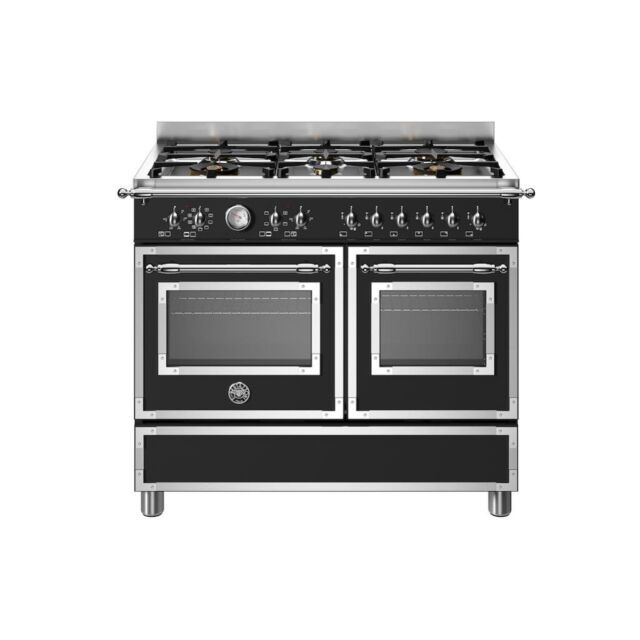 Bertazzoni HER106L2ENET Heritage 100cm Range Cooker Twin Oven Dual Fuel Matt Black