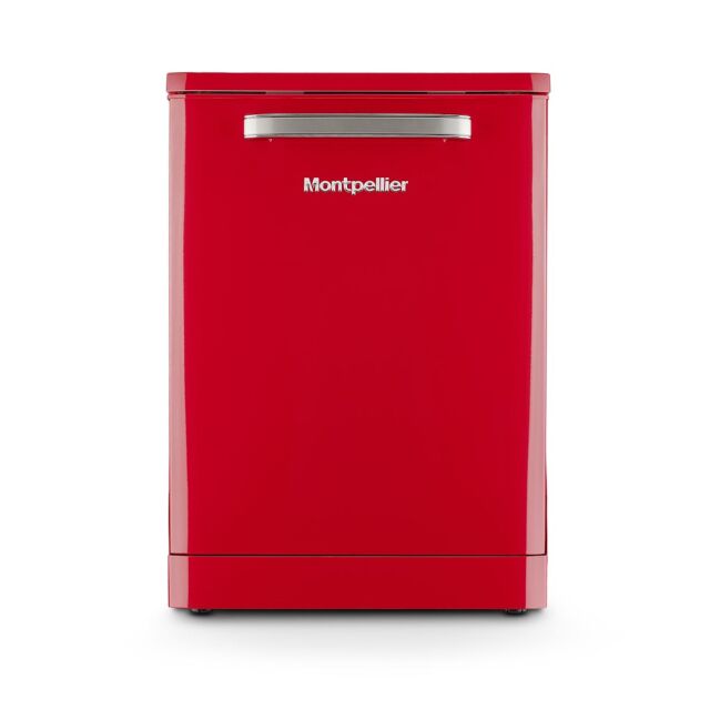 Montpellier MAB1353DR 60cm Retro 13 Place Setting Dishwasher In Red