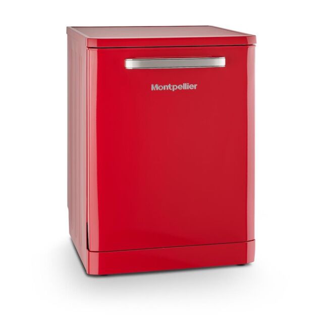 Montpellier MAB1353DR 60cm Retro 13 Place Setting Dishwasher In Red