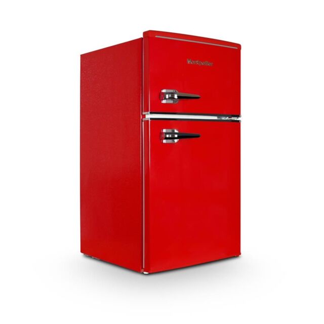 Montpellier MAB2035ER Retro Undercounter Fridge Freezer In Red
