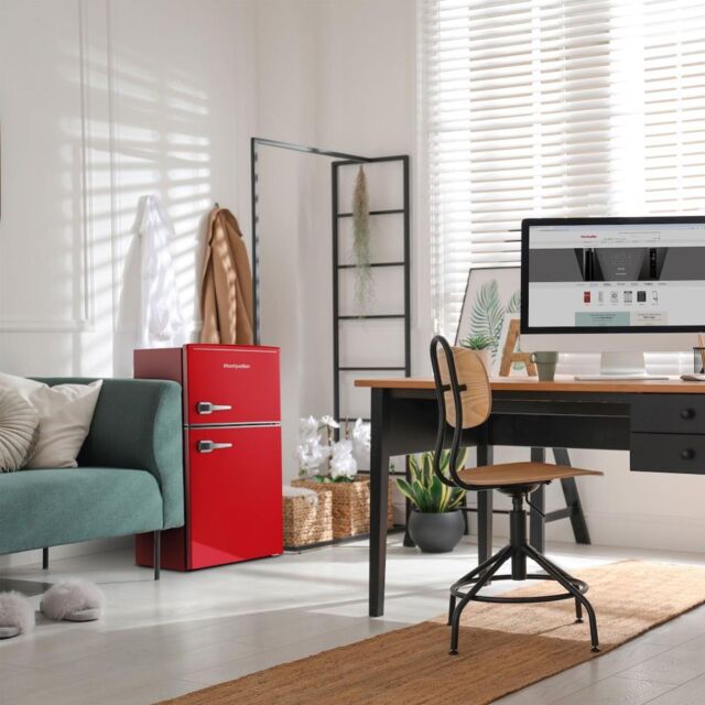 Montpellier MAB2035ER Retro Undercounter Fridge Freezer In Red