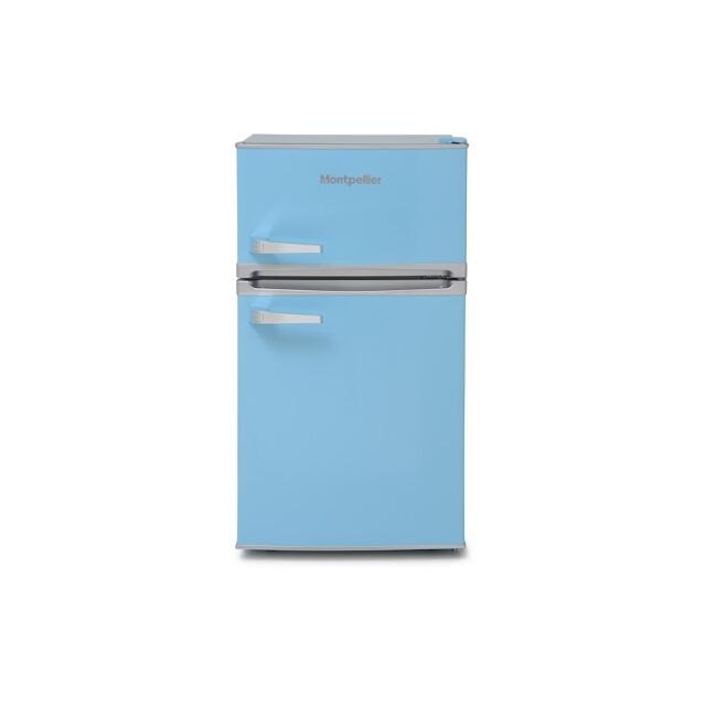 Montpellier MAB2035PB Undercounter Retro Fridge Freezer in Pastel Blue