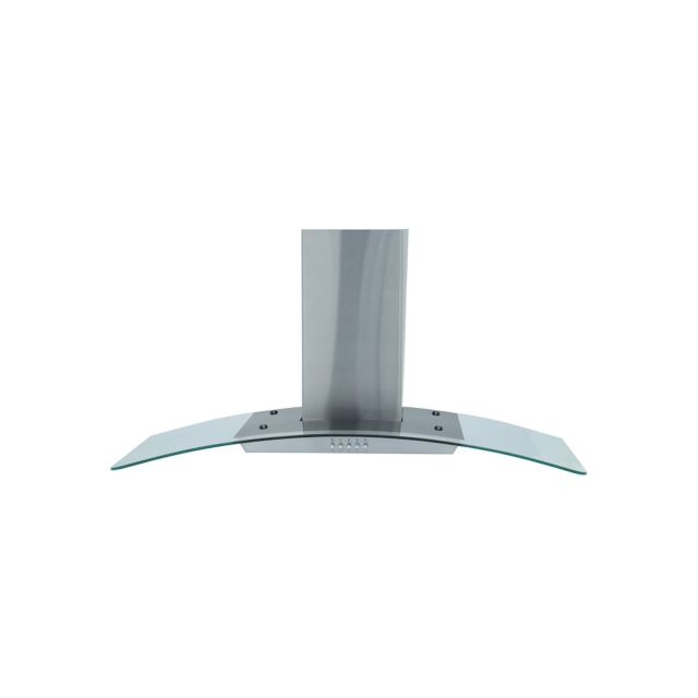 Montpellier MHG900X 90cm Curved Glass Cooker Hood In Stainless Steel