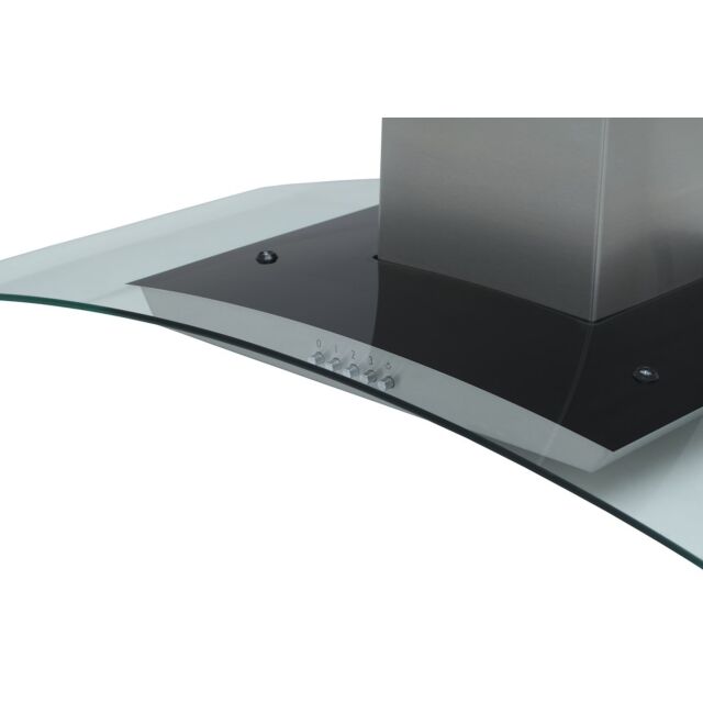 Montpellier MHG900X 90cm Curved Glass Cooker Hood In Stainless Steel