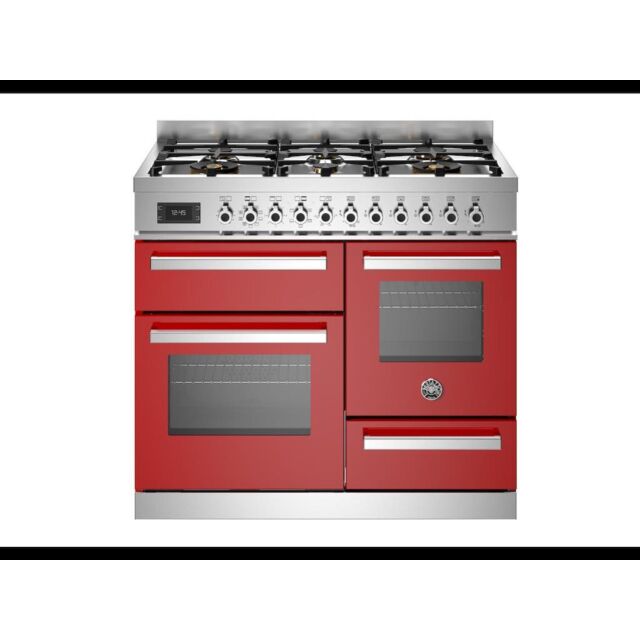 Bertazzoni PRO106L3EROT Professional 100cm Range Cooker XG Oven Dual Fuel Gloss Red