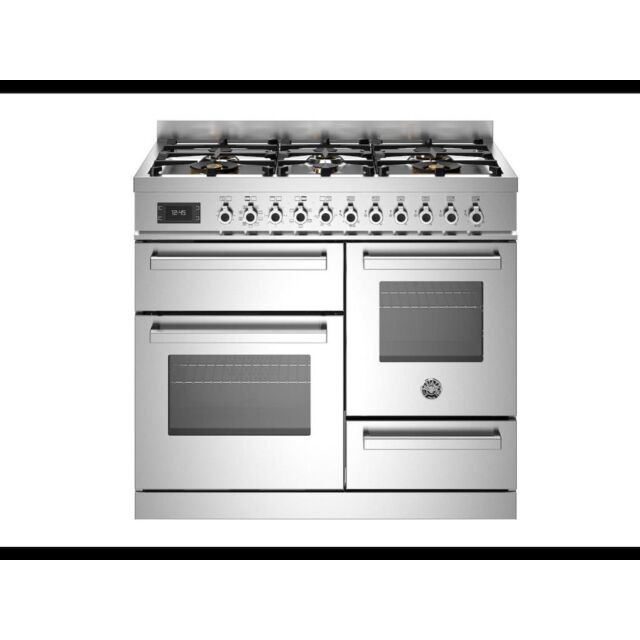 Bertazzoni PRO106L3EXT Professional 100cm Range Cooker XG Oven Dual Fuel Stainless Steel