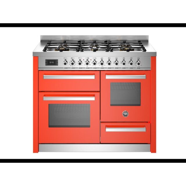 Bertazzoni PRO116L3EART Professional 110cm Range Cooker XG Oven Dual Fuel Gloss Orange