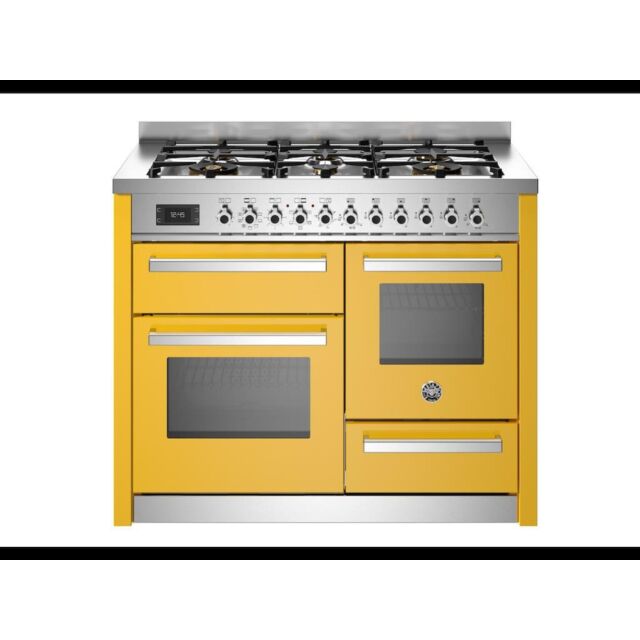 Bertazzoni PRO116L3EGIT Professional 110cm Range Cooker XG Oven Dual Fuel Gloss Yellow