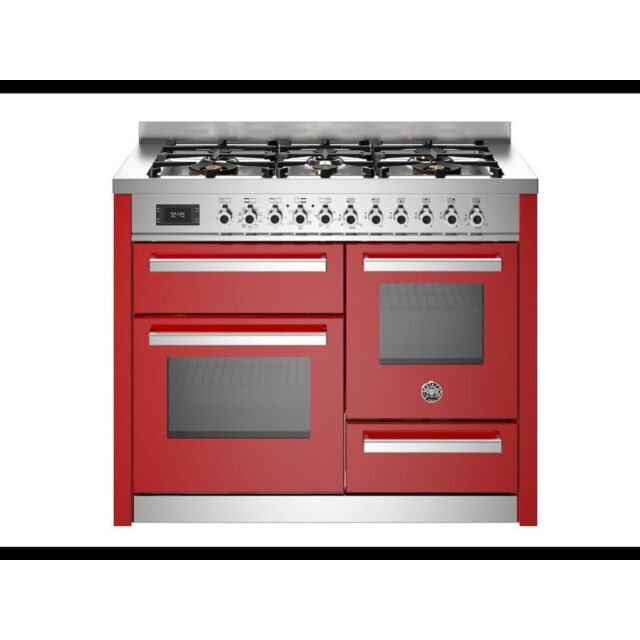 Bertazzoni PRO116L3EROT Professional 110cm Range Cooker XG Oven Dual Fuel Gloss Red