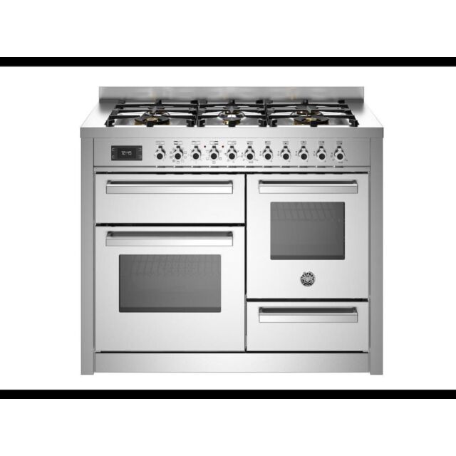 Bertazzoni PRO116L3EXT Professional 110cm Range Cooker XG Oven Dual Fuel Stainless Steel