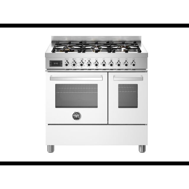 Bertazzoni PRO96L2EBIT Professional 90cm Range Cooker Twin Oven Dual Fuel Gloss White
