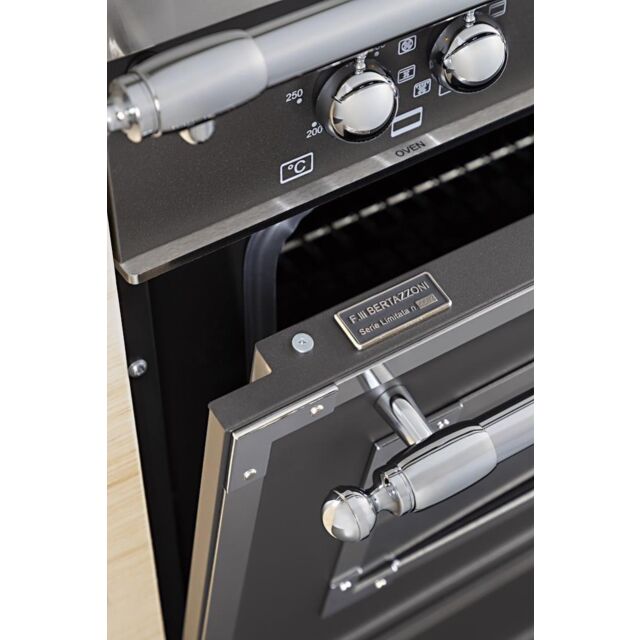 Bertazzoni HER126G2ENET Heritage 120cm Range Cooker Twin Oven with Griddle Dual Fuel Matt Black