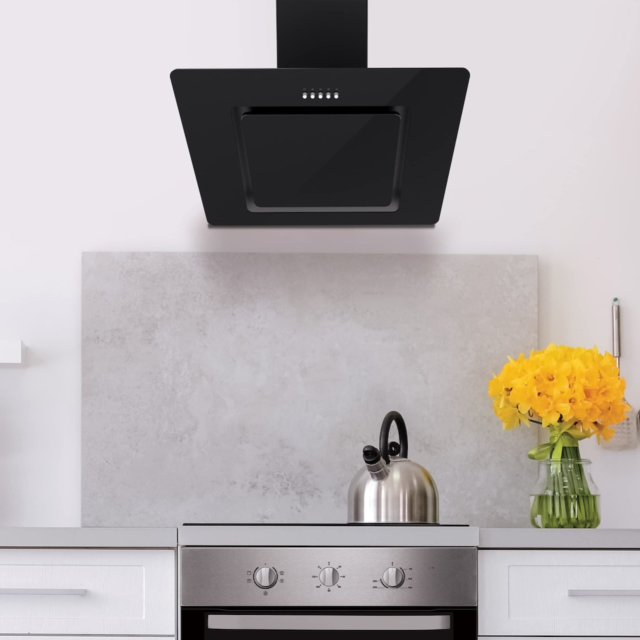 Statesman ACH160BL 60cm Angled Chimney Cooker Hood - Black Glass