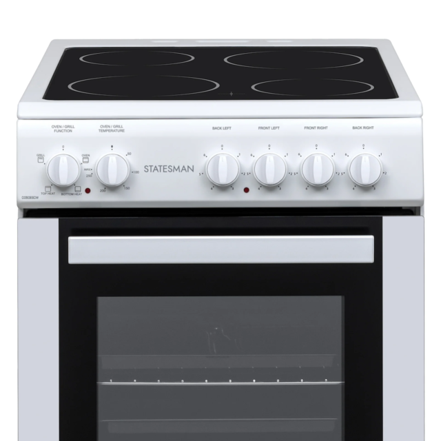 Statesman C050ESCW 50cm Single Cavity Electric Cooker - White