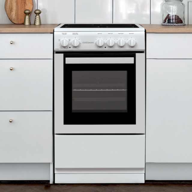 Statesman C050ESCW 50cm Single Cavity Electric Cooker - White