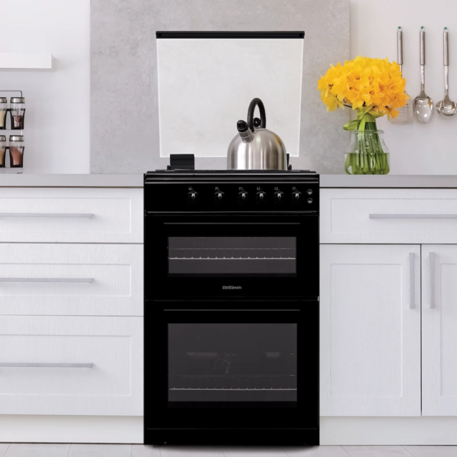 Statesman GDL60B 60cm Gas Double Oven - Black