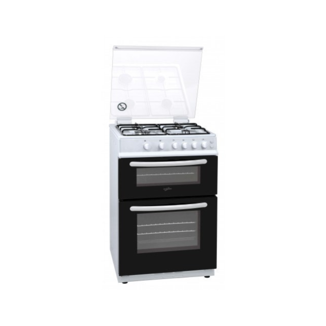 Statesman Nova 60cm Double Oven Gas Lidded Cooker - White