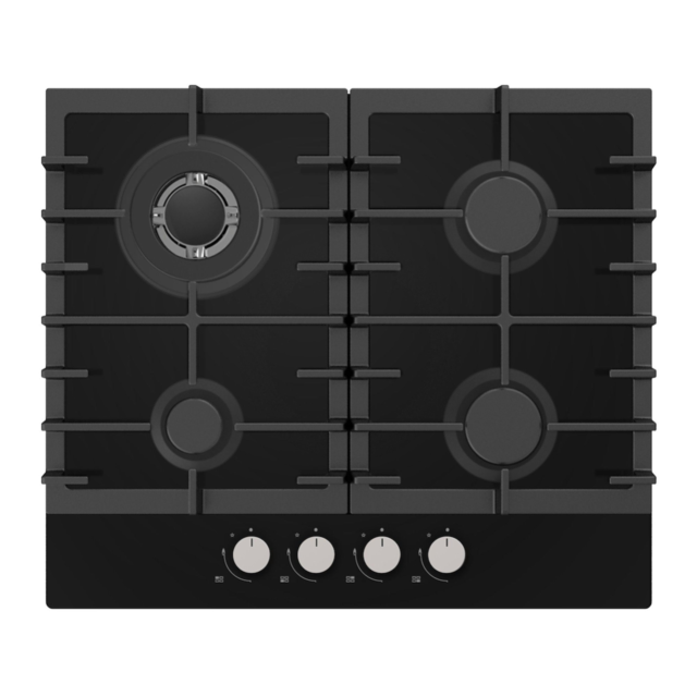 Statesman GH160GB 60cm 4-Zone Gas Hob - Black Glass