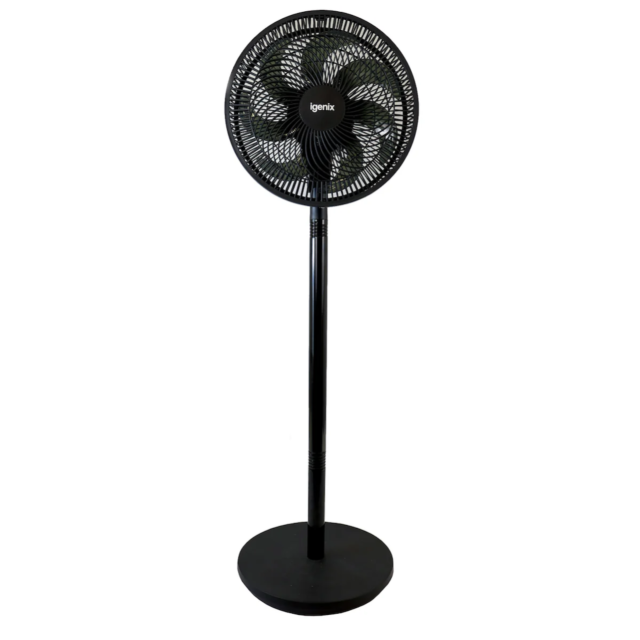 Igenix IGFP012B 12 Inch 7 Bladed Pedestal Fan - Black
