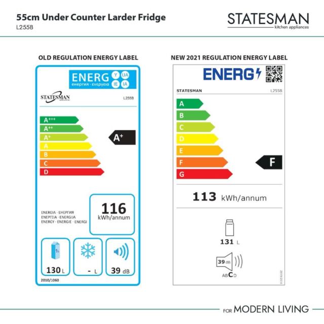 Statesman L255B 55cm Undercounter Larder Fridge