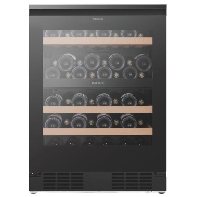 Teknix BITH2WCD60B 60cm Dual Zone Wine Cooler - Black
