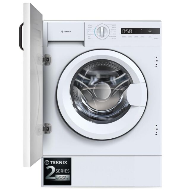 Teknix BITKW814 8Kg 1400Spin Integrated Washer, White