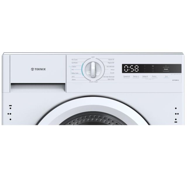 Teknix BITKW814 8Kg 1400Spin Integrated Washer, White