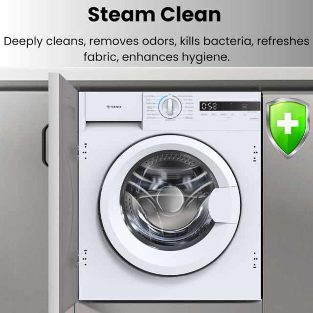 Teknix BITKW814 8Kg 1400Spin Integrated Washer, White