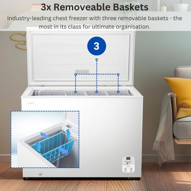 Teknix CH297 297L Chest Freezer - White