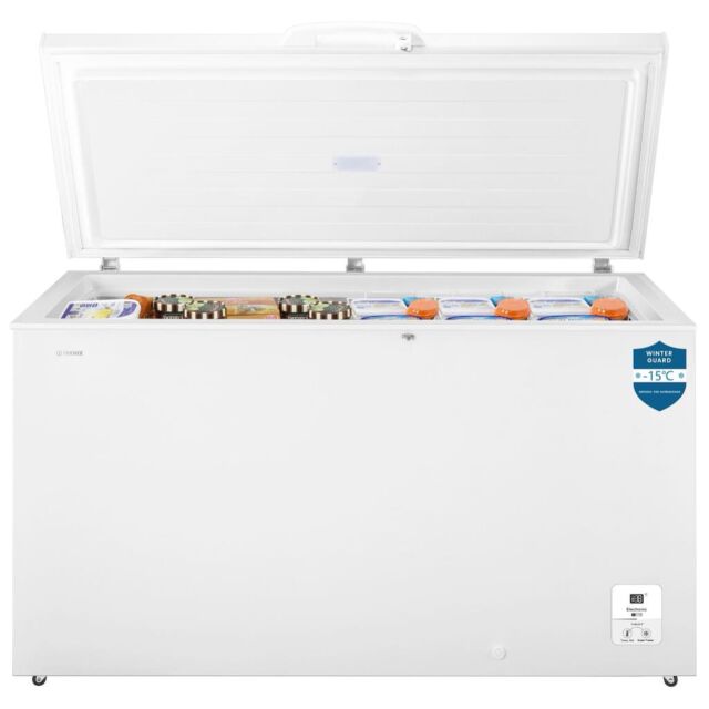Teknix CH420W 420L Chest Freezer, White W144.9Cm