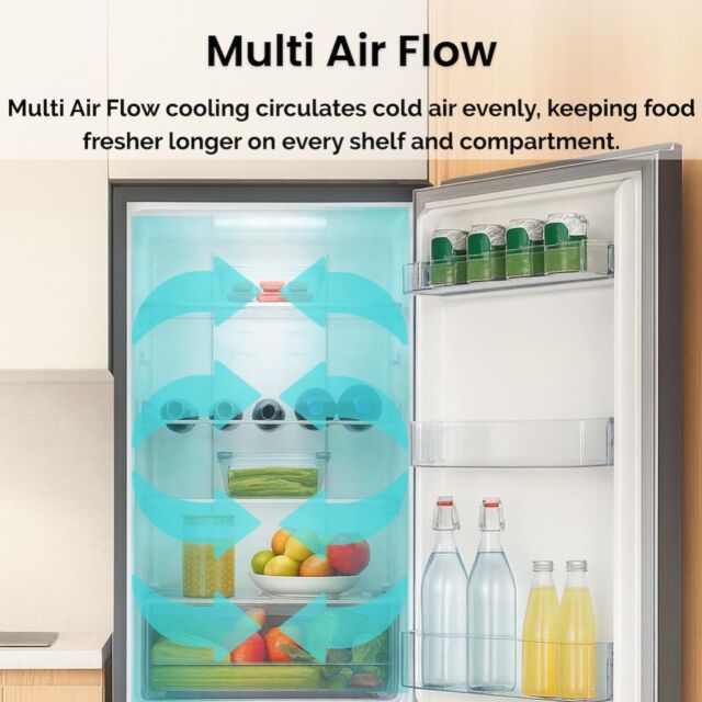 Teknix FFPH1825PX/E 55cm 50/50 Fridge Freezer Total No Frost - Brushed Steel