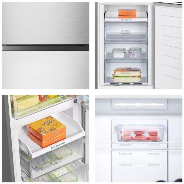 Teknix FFPH1825PX/E 55cm 50/50 Fridge Freezer Total No Frost - Brushed Steel