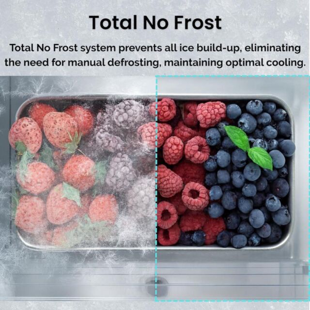 Teknix FFPH1825PX/E 55cm 50/50 Fridge Freezer Total No Frost - Brushed Steel