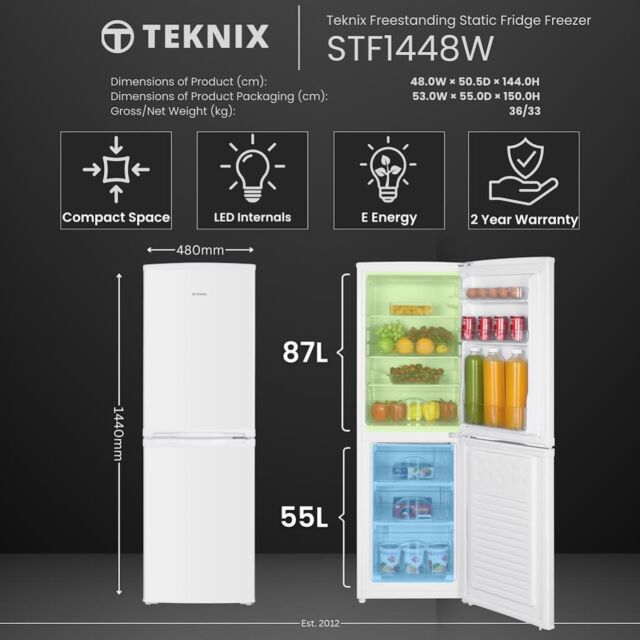 Teknix STF1448W 50/50 Fridge Freezer Static - White