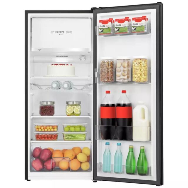 Teknix T2R128B 52cm Retro Fridge with Ice Box - Black