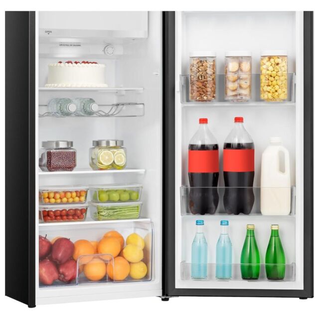 Teknix T2R128B 52cm Retro Fridge with Ice Box - Black