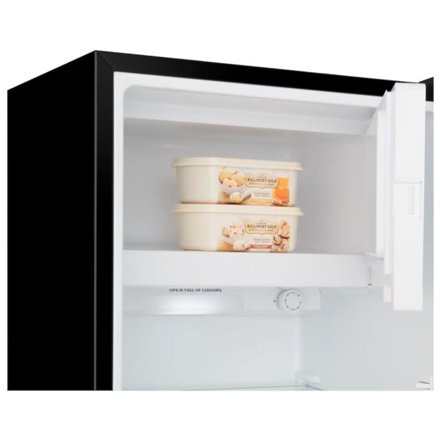 Teknix T2R128B 52cm Retro Fridge with Ice Box - Black