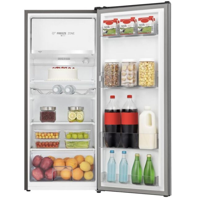 Teknix T2R128S 52cm Retro Fridge with Ice Box - Silver